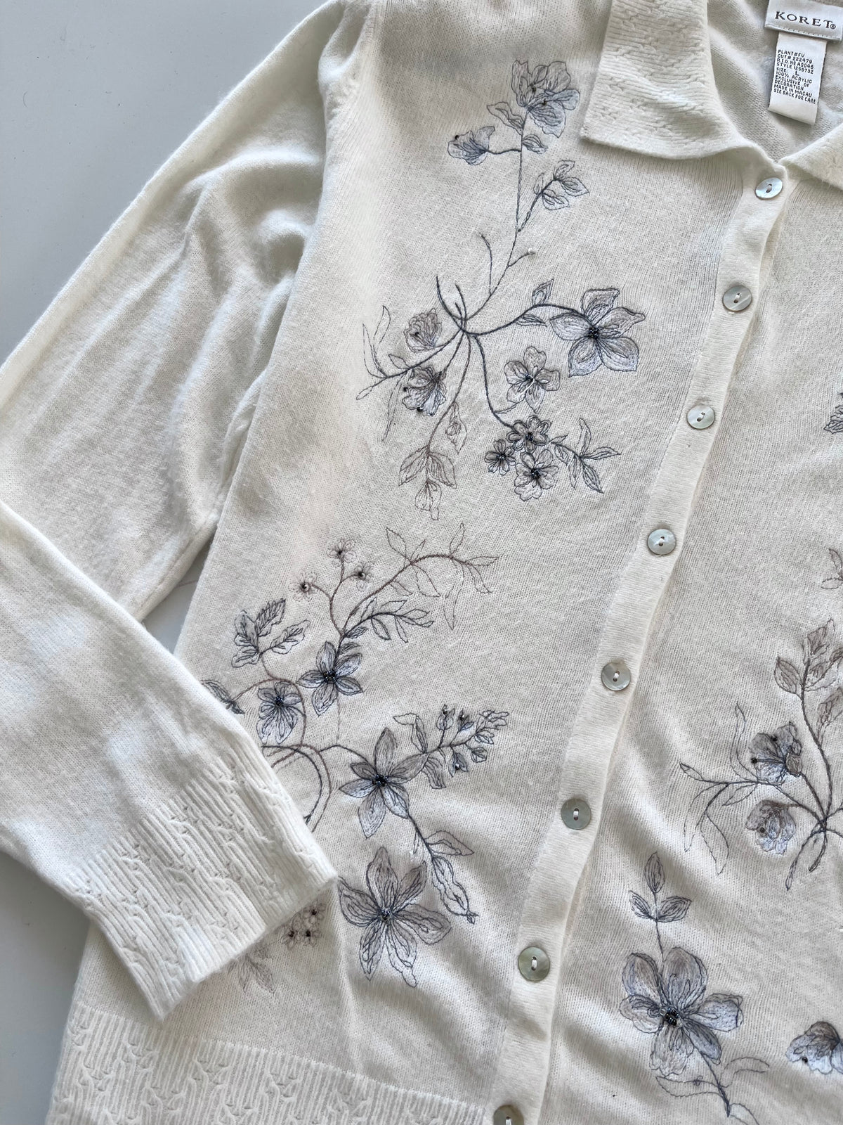 Koret Hand Embroidered Cardigan Sweater-Bust 46
