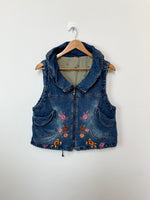 Load image into Gallery viewer, Embroidered Denim Vest-Bust 38
