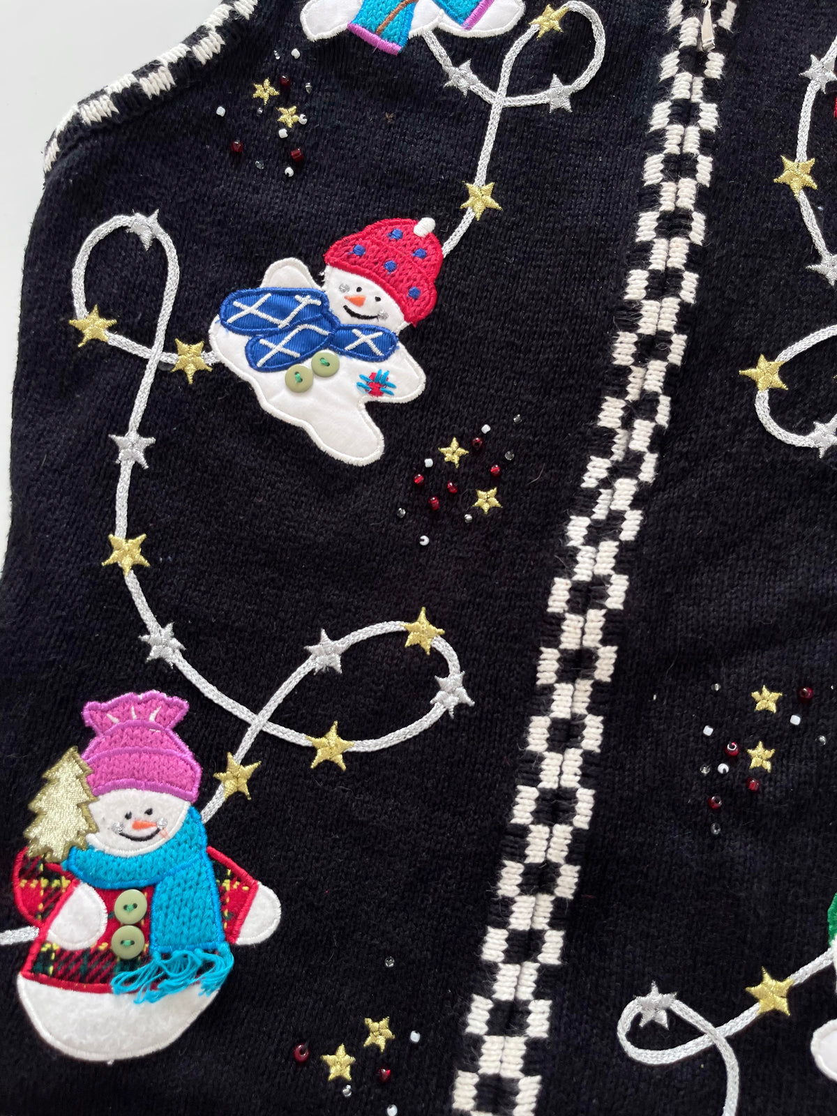 Studio Joy Embroidered Christmas Vest Sweater-Bust 40