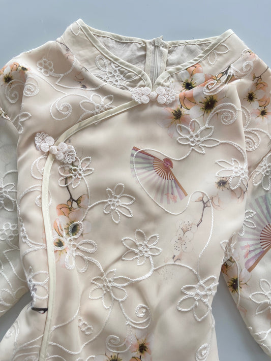 Vintage Lace Embroidered Cheongsam-Bust 46