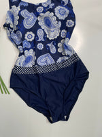 Load image into Gallery viewer, BLUE PAISLEY SWIMSUIT - BUST 36 to 38