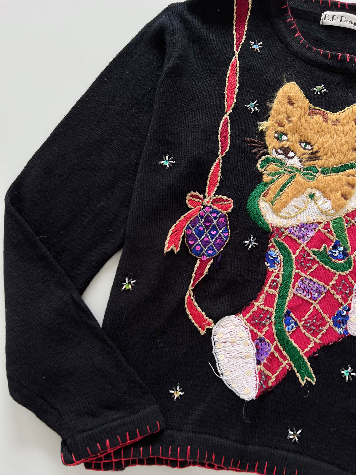 BP Design Embroidered Christmas Sweater-Bust 46