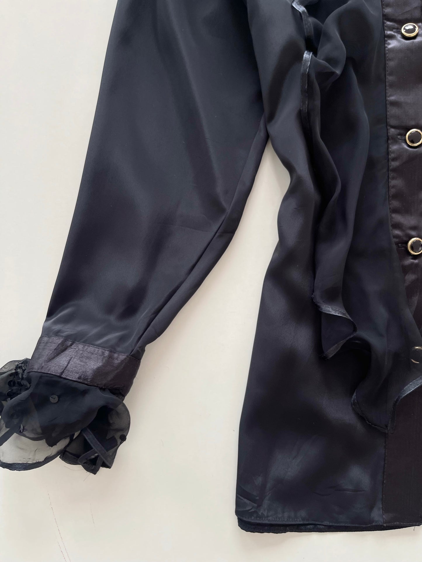 Vintage Ruffle Satin Shirt-Bust 42