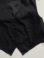 Load image into Gallery viewer, BLACK SHIMMER DOTS WAISTCOAT - BUST 40