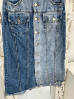Load image into Gallery viewer, Two Tone Denim Skirt-Waist 26