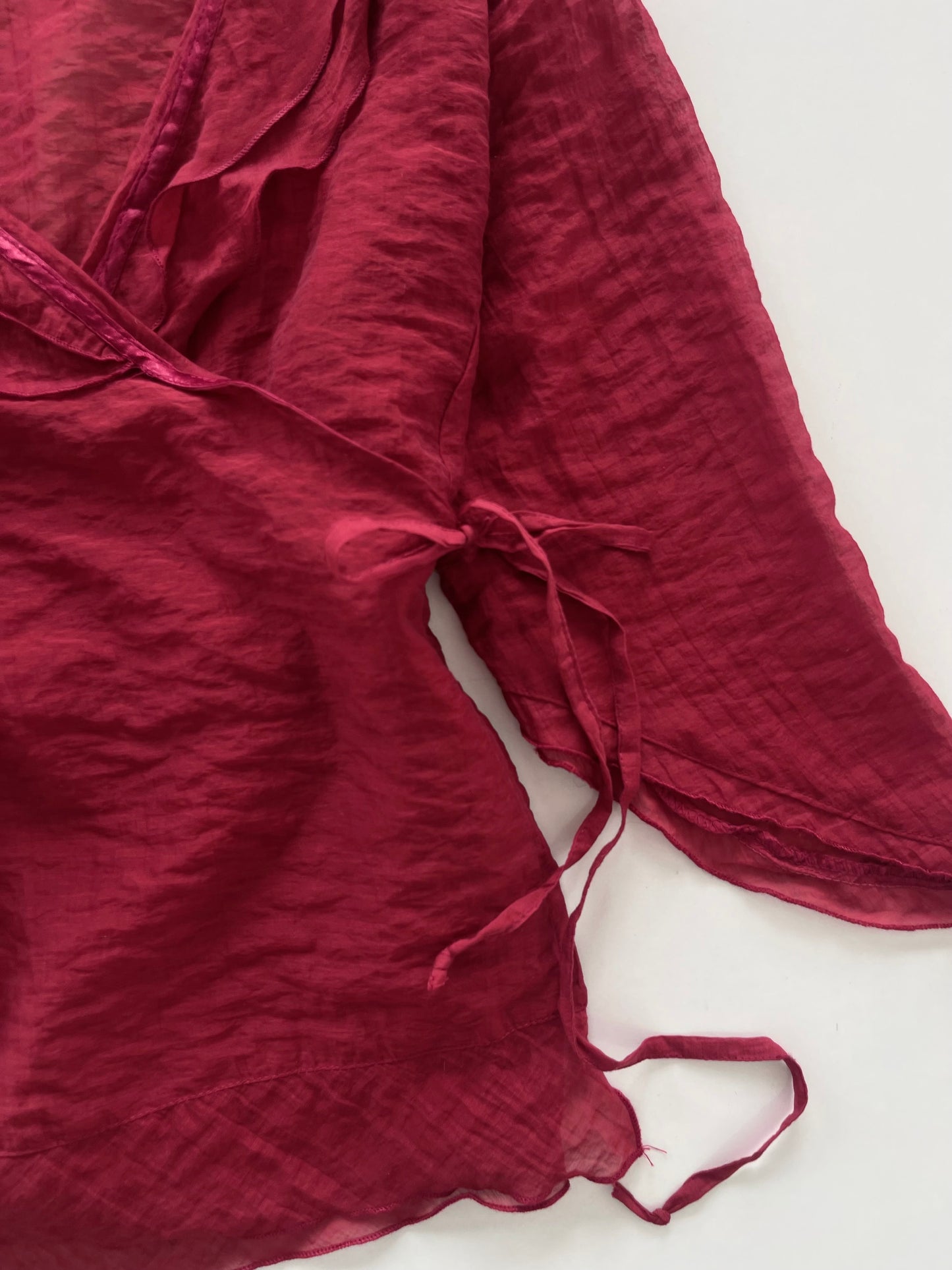 Cherry Wraparound Top-Bust 40 to 42