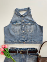 Load image into Gallery viewer, Anko Halter Denim Waistcoat-Bust 42