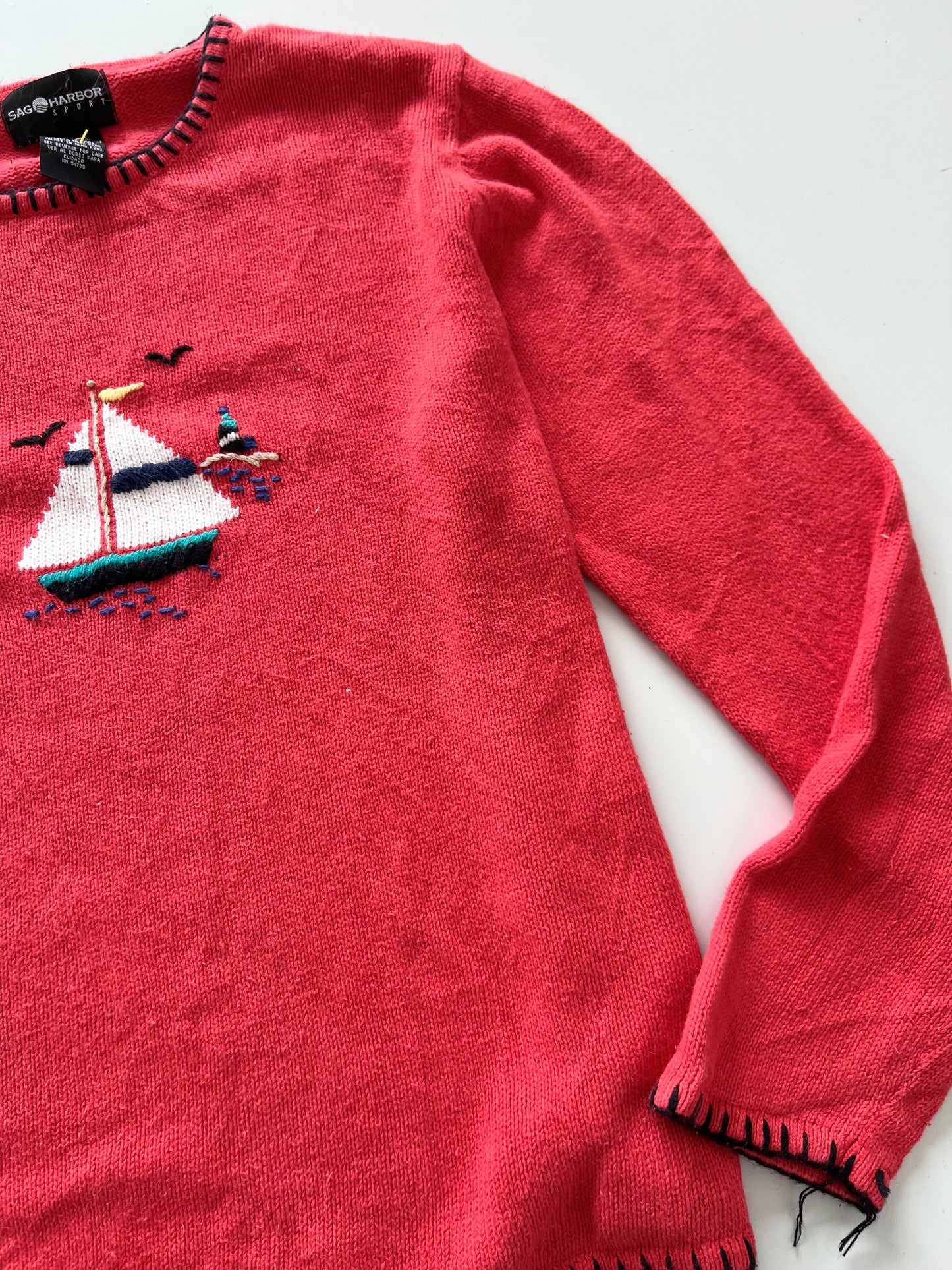 Sag Harbor Embroidered Sweater-Bust 52