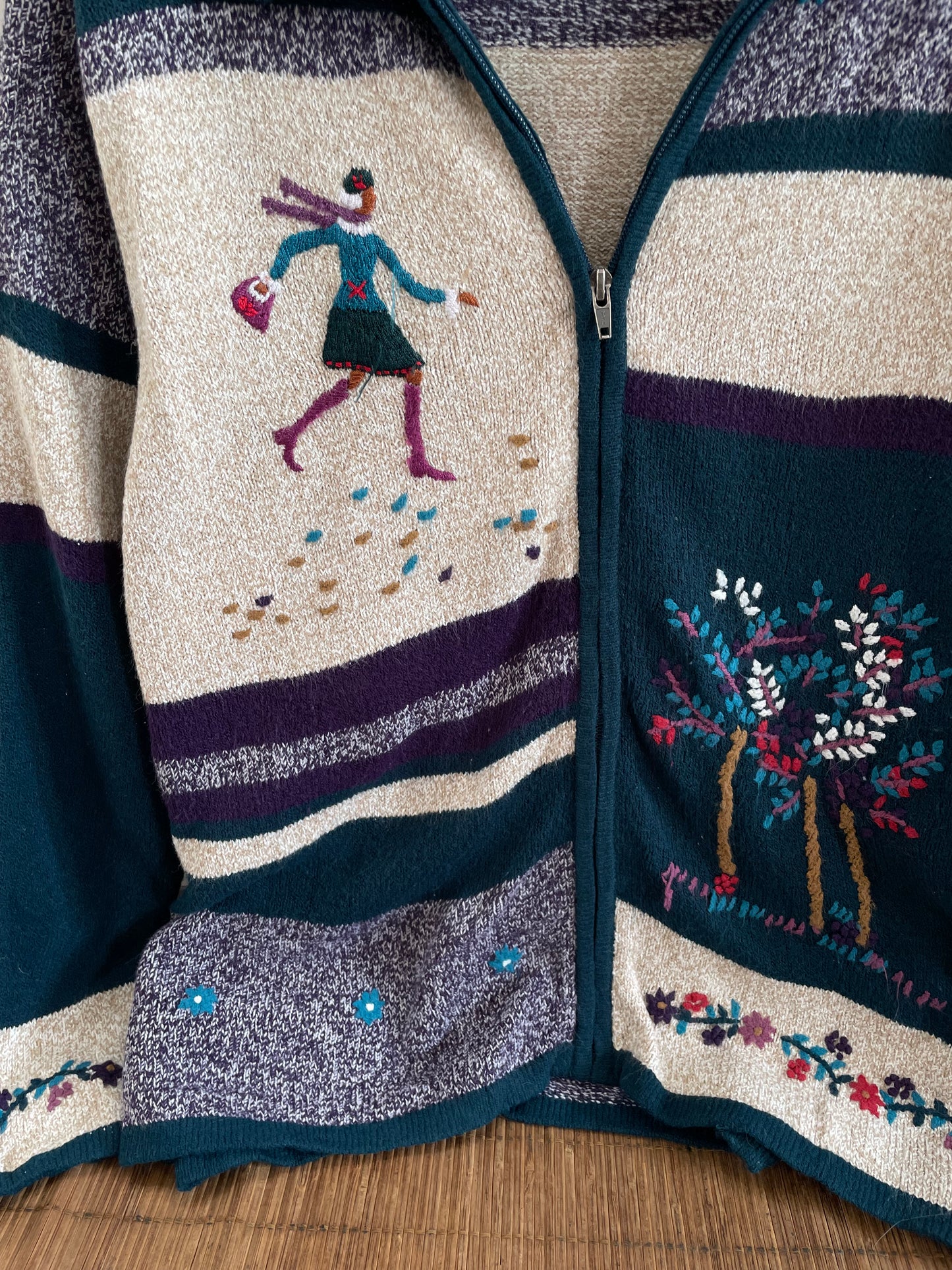 Tanjay Embroidered Vintage Sweater-Bust 44