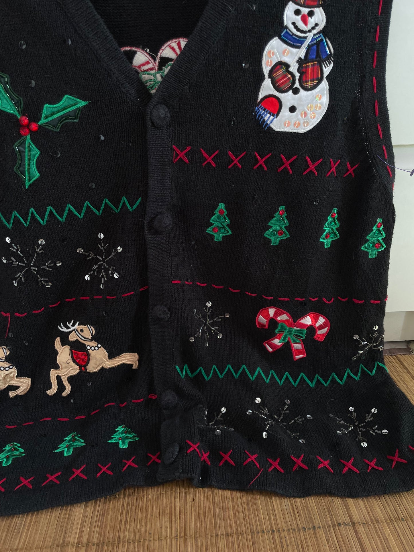 Embroidered Christmas Sweater-Bust 48