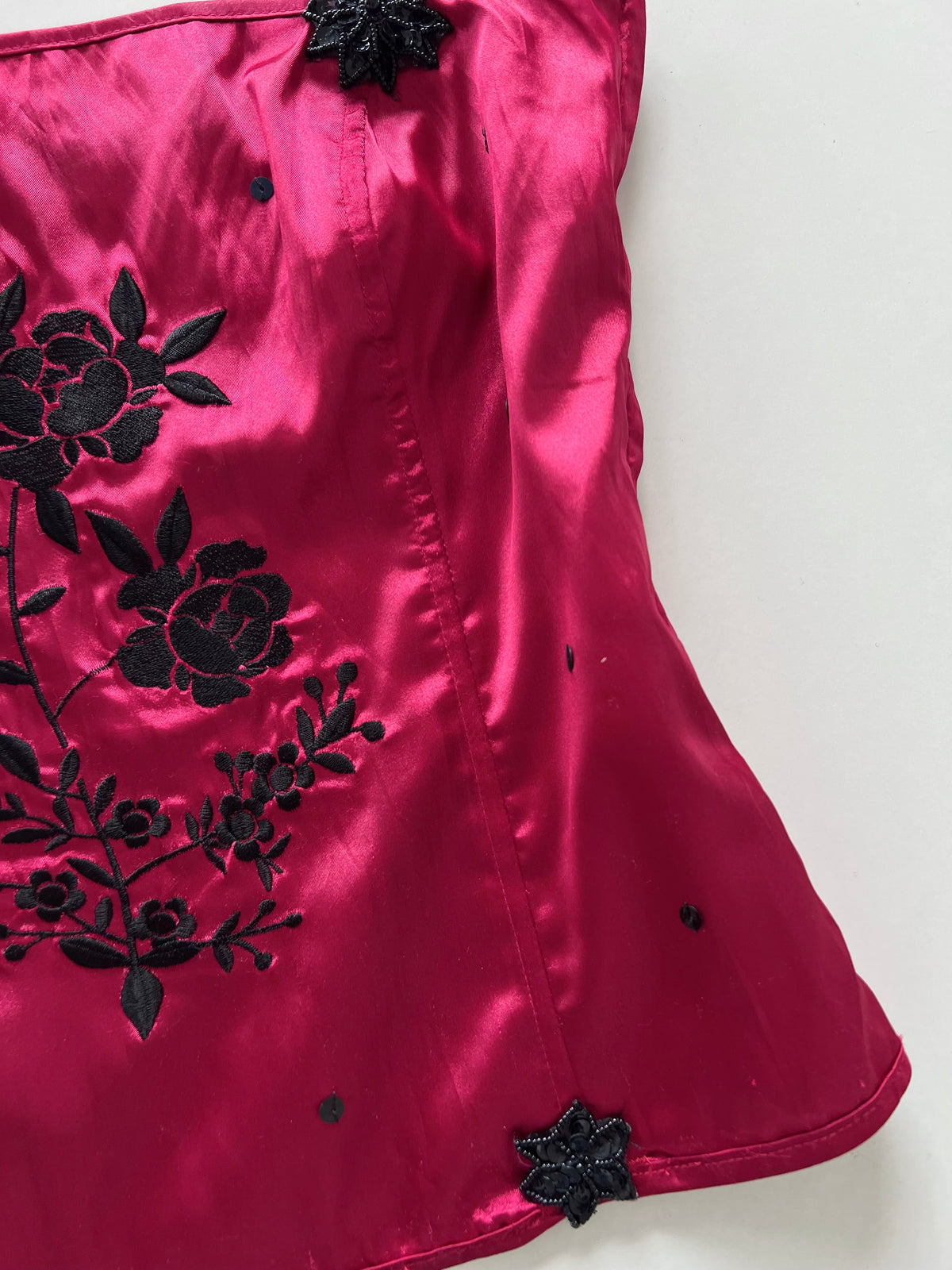 Satin Embroidered Tube Top-Bust 32