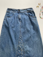 Load image into Gallery viewer, Embroidered Denim Skirt-Waist 28