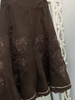 Load image into Gallery viewer, Vintage Embroidered Suede Skirt-Waist 32