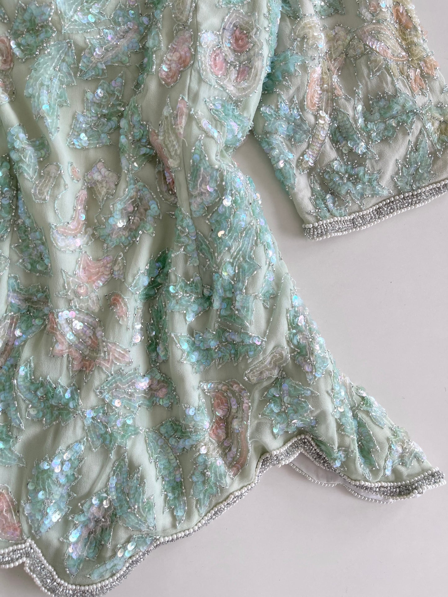 Frank Usher Heavily Embroidered Silk Top-Bust 44