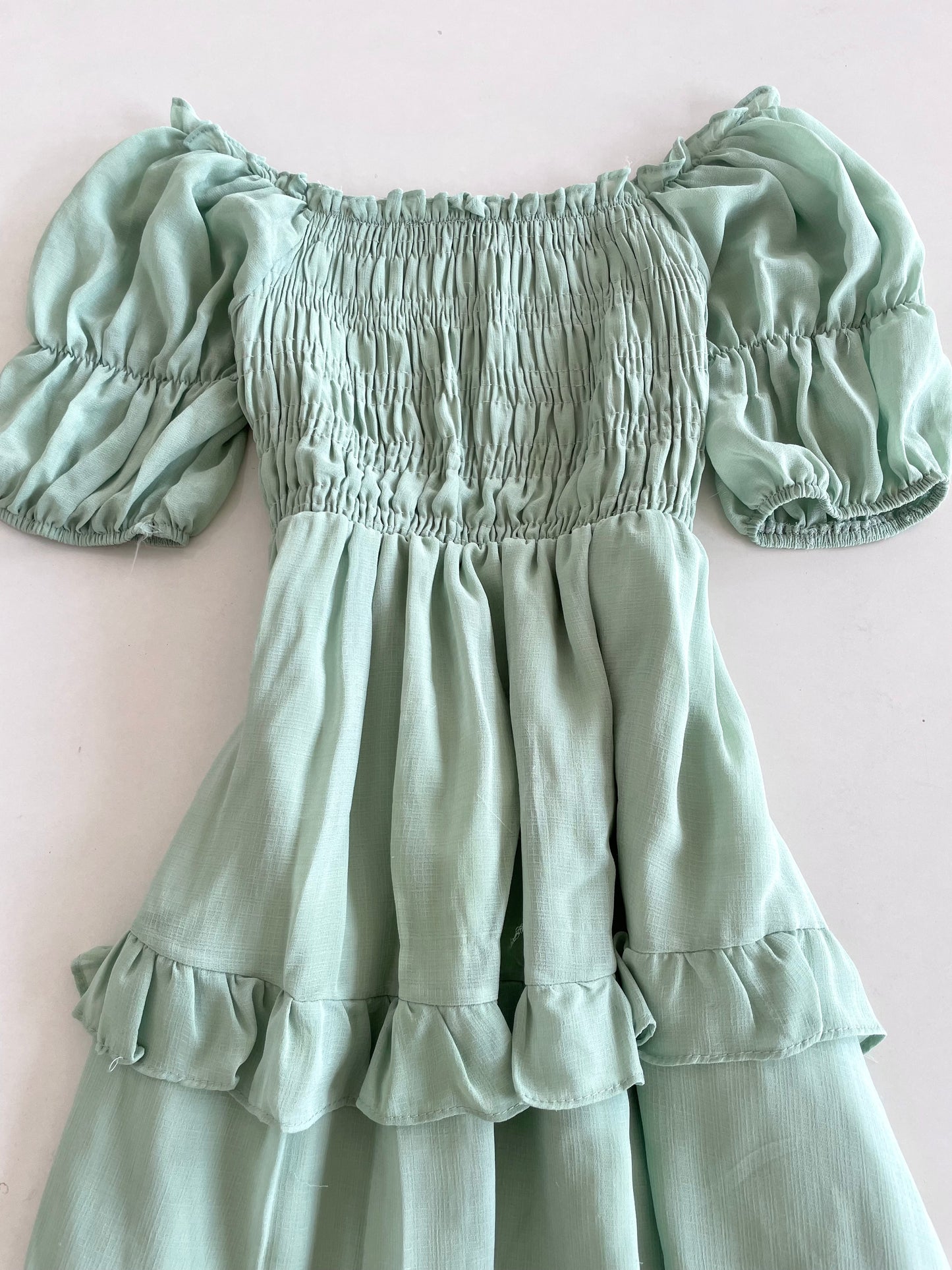 Pastel Ruffle Dress-Bust 32 to 34