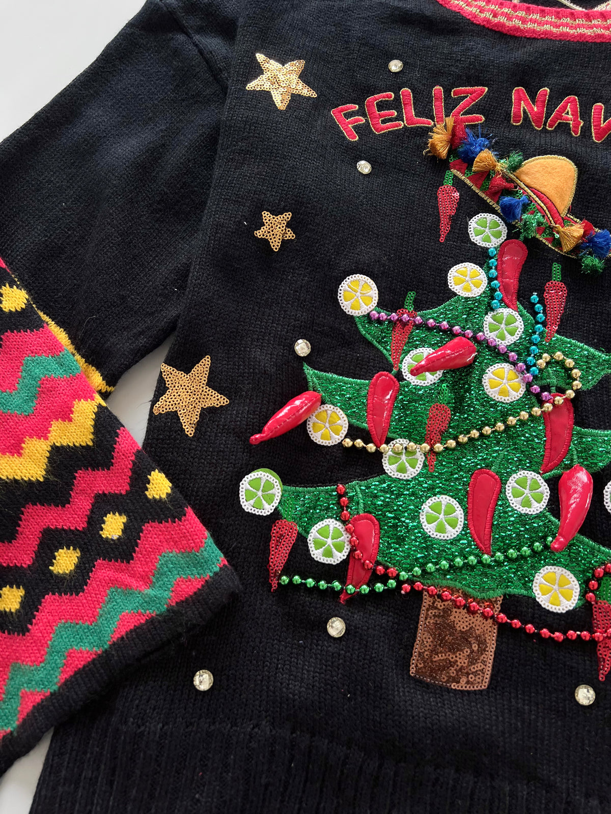 Holiday Time Embroidered Christmas Sweater-Bust 54