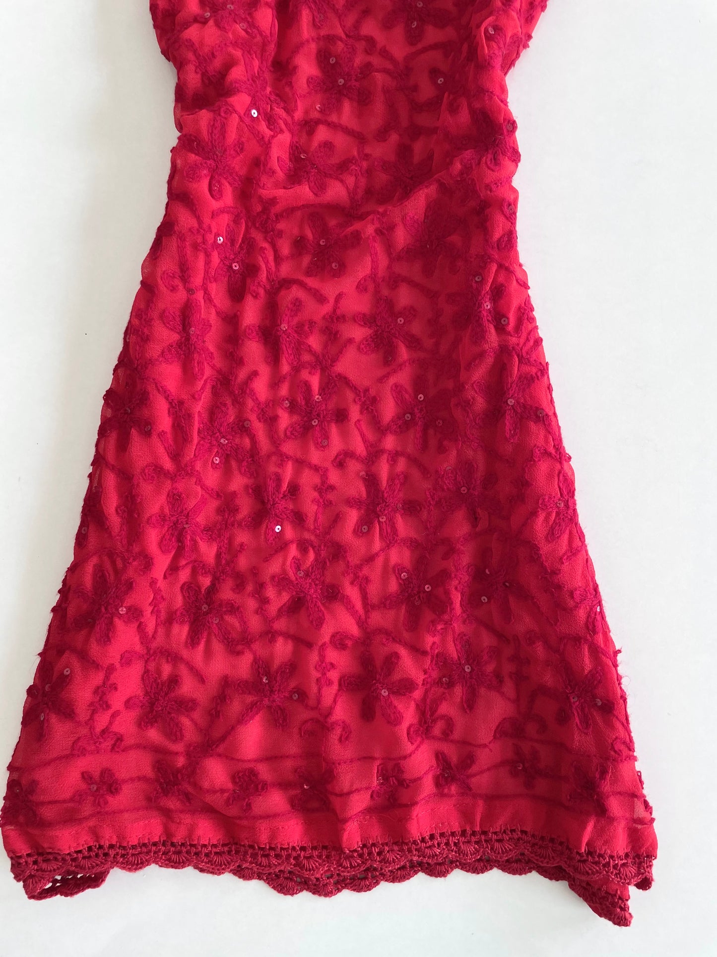 Embroidered Sheer Kurti-Bust 38