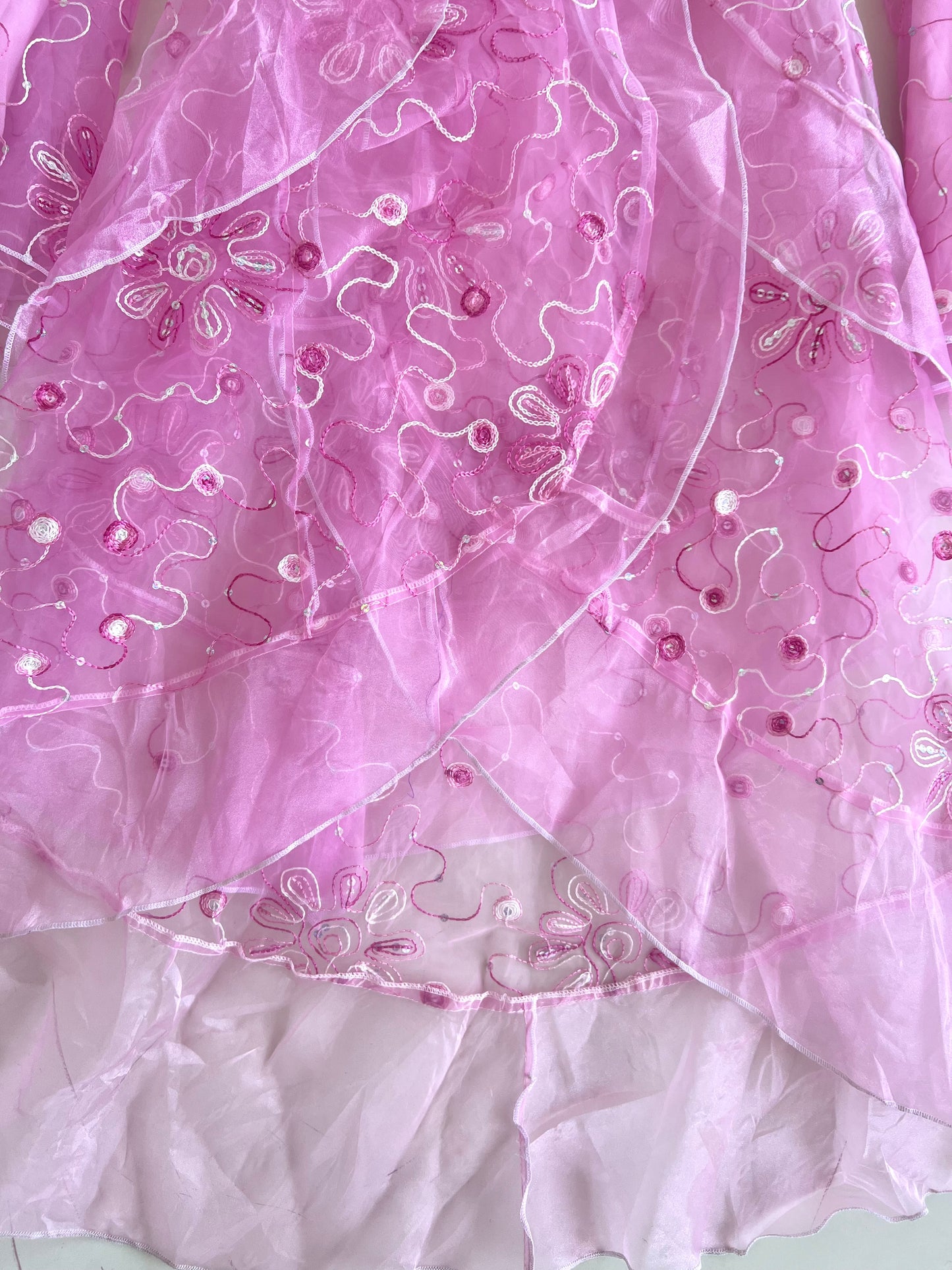Fairycore Organza Embroidered Sheer Dress-Bust 28 to 32