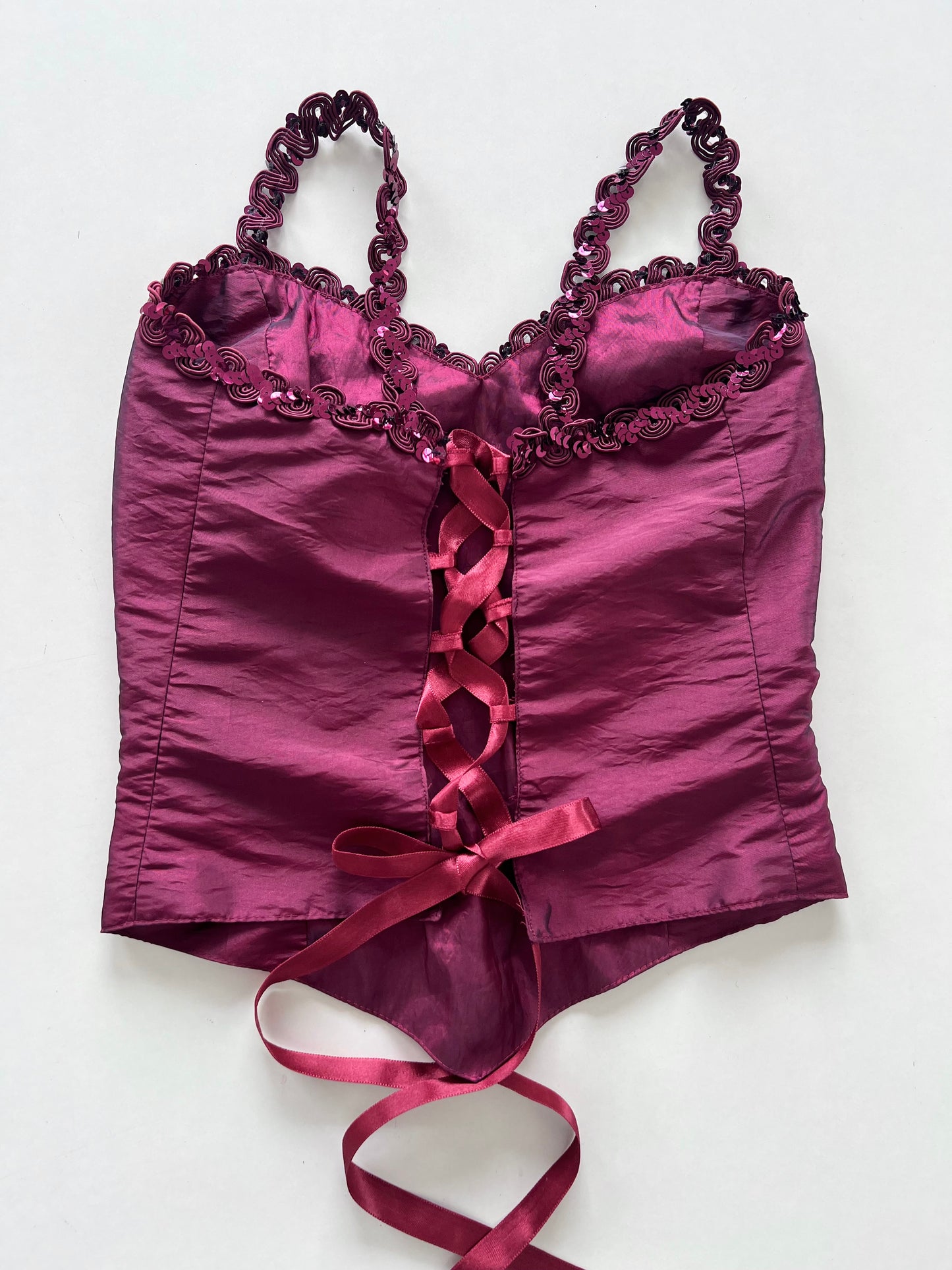 Wine Sequin Vintage Top-Bust 30 to 32
