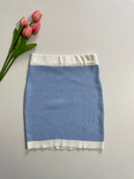 Load image into Gallery viewer, BABY BLUE TWEED SKIRT - WAIST 24 TO 26