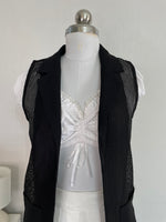 Load image into Gallery viewer, SOFT BLACK SHEER SLEEVELESS SHRUG - BUST 32 TO 34