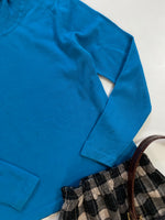 Load image into Gallery viewer, Blue Bodycon Highneck Sweater-Bust 32 to 34