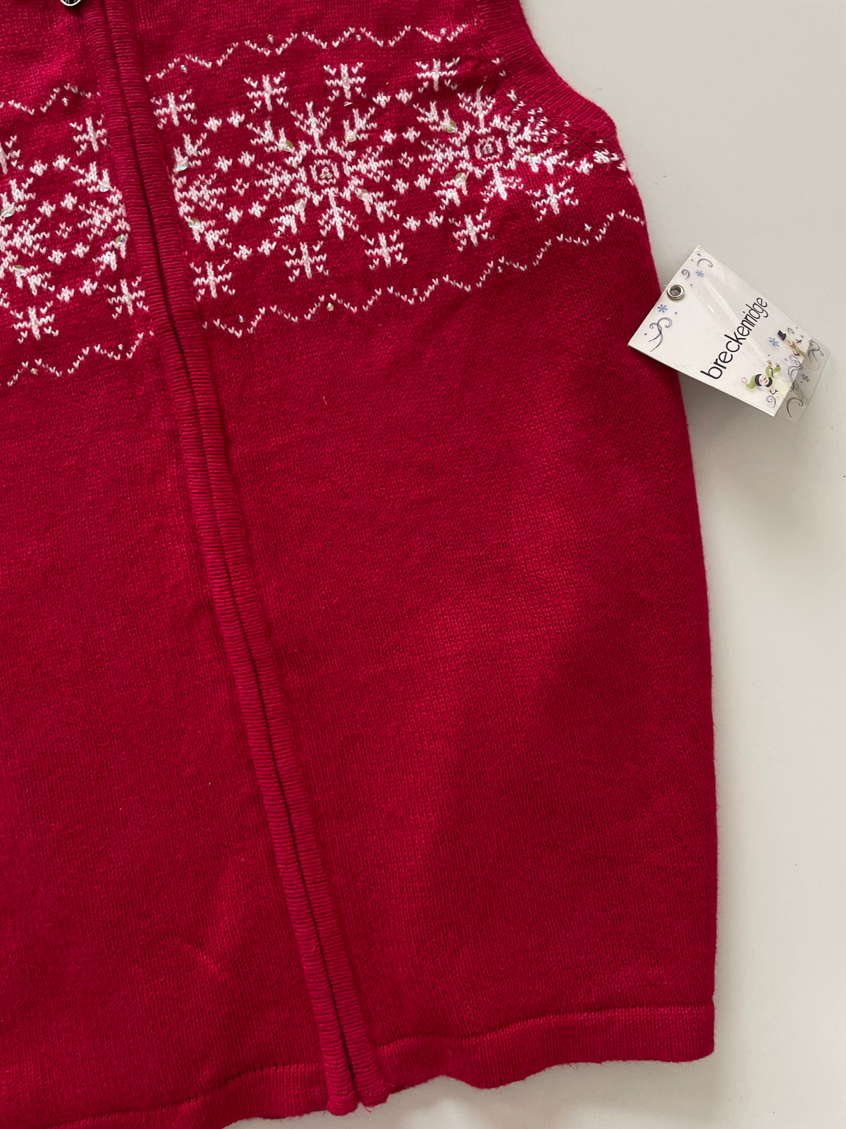 Breckenridge Christmas Embroidered New Tagged Vest Sweater-Bust 44