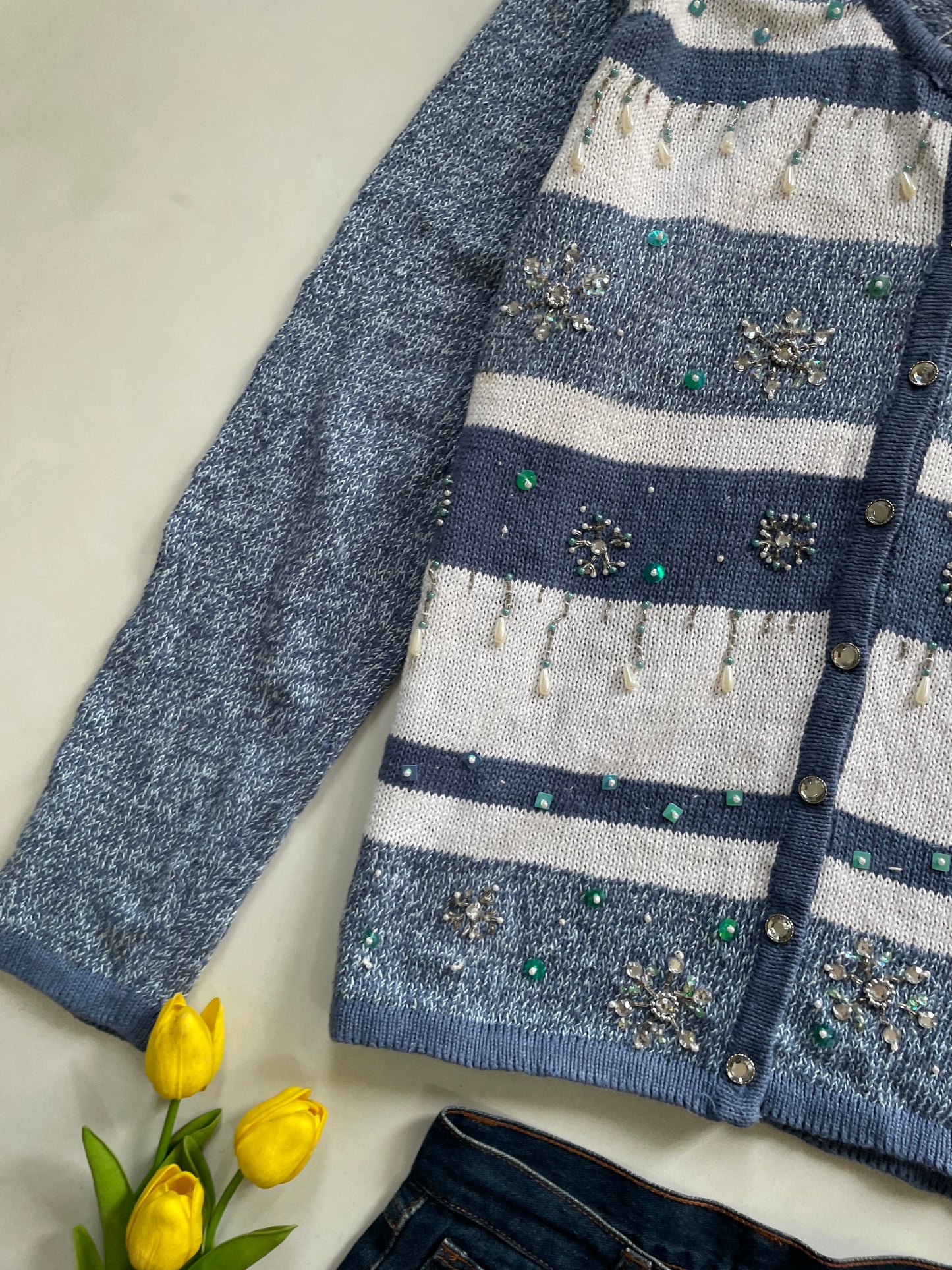 Vintage Hand Embroidered Sweater-Bust 44