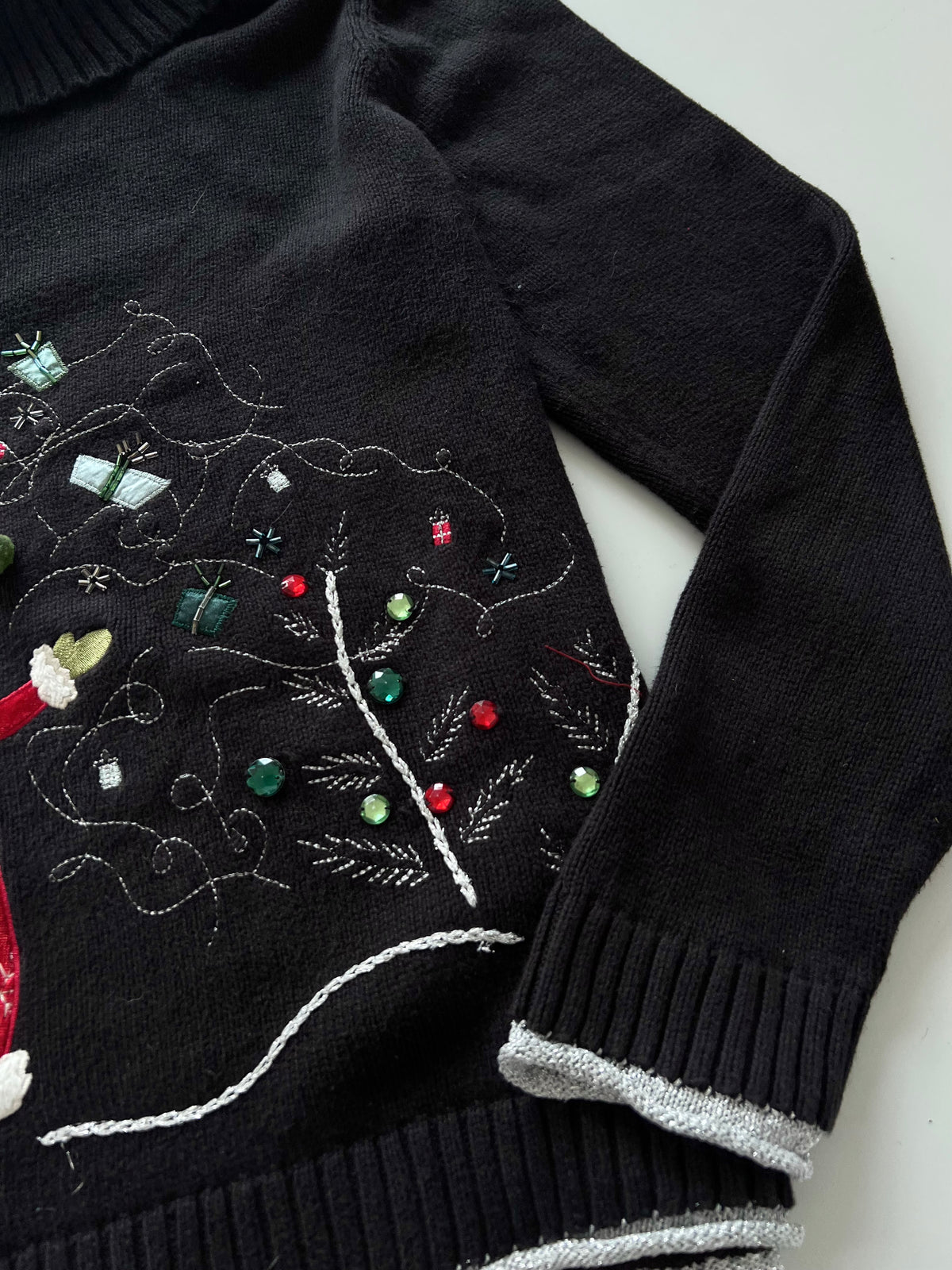 Christopher&Banks Embroidered Christmas Sweater-Bust 42