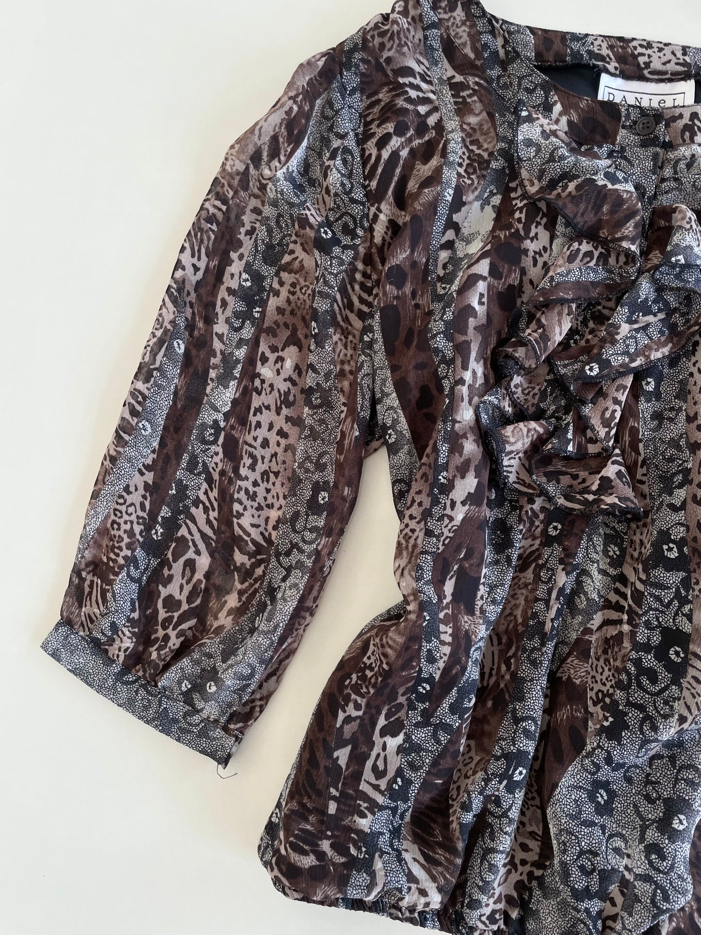Daniel Laurent Vintage Ruffle Top-Bust 42
