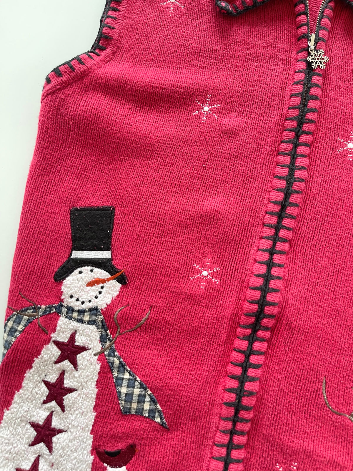 Breckenridge Embroidered Christmas Vest Sweater-Bust 44