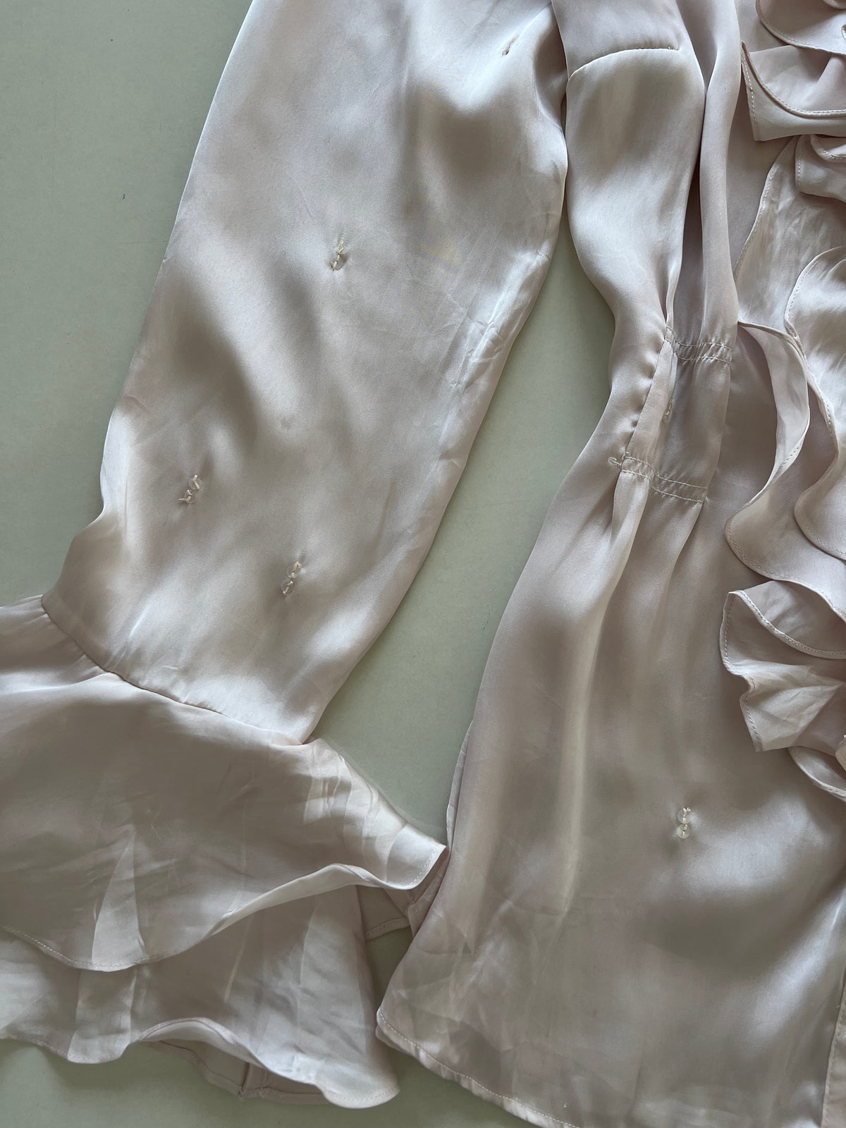 Satin Ruffle Top-Bust 40