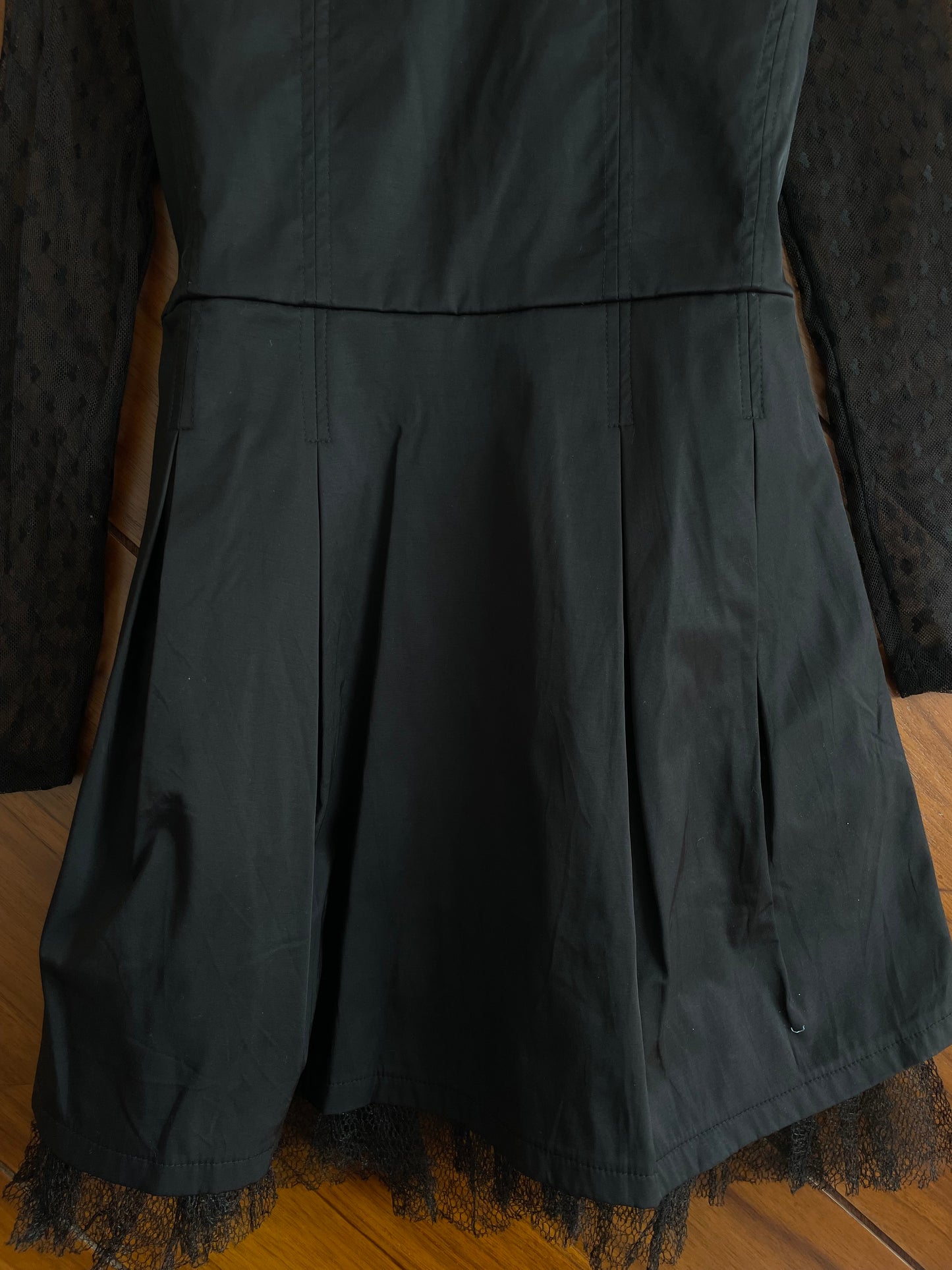 Black Lace Sleeve Dress-Bust 34