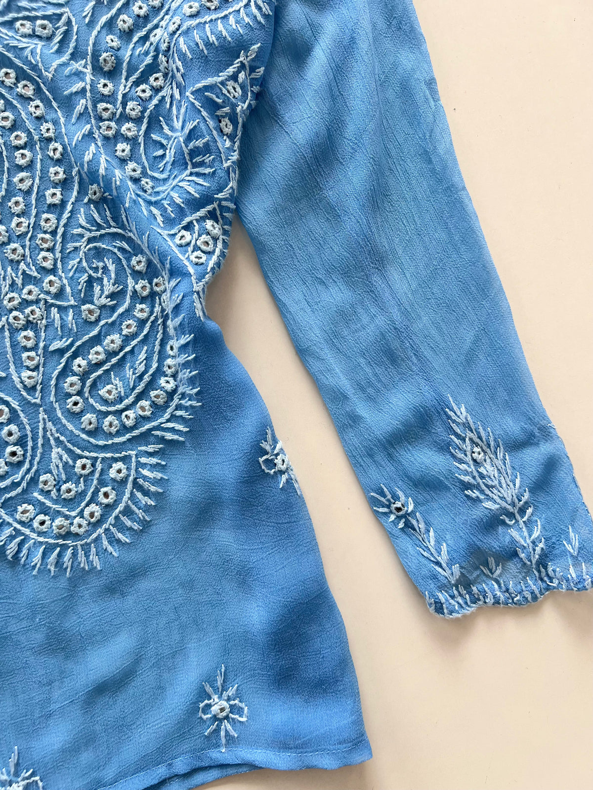 Embroidered Sheer Top-Bust 40