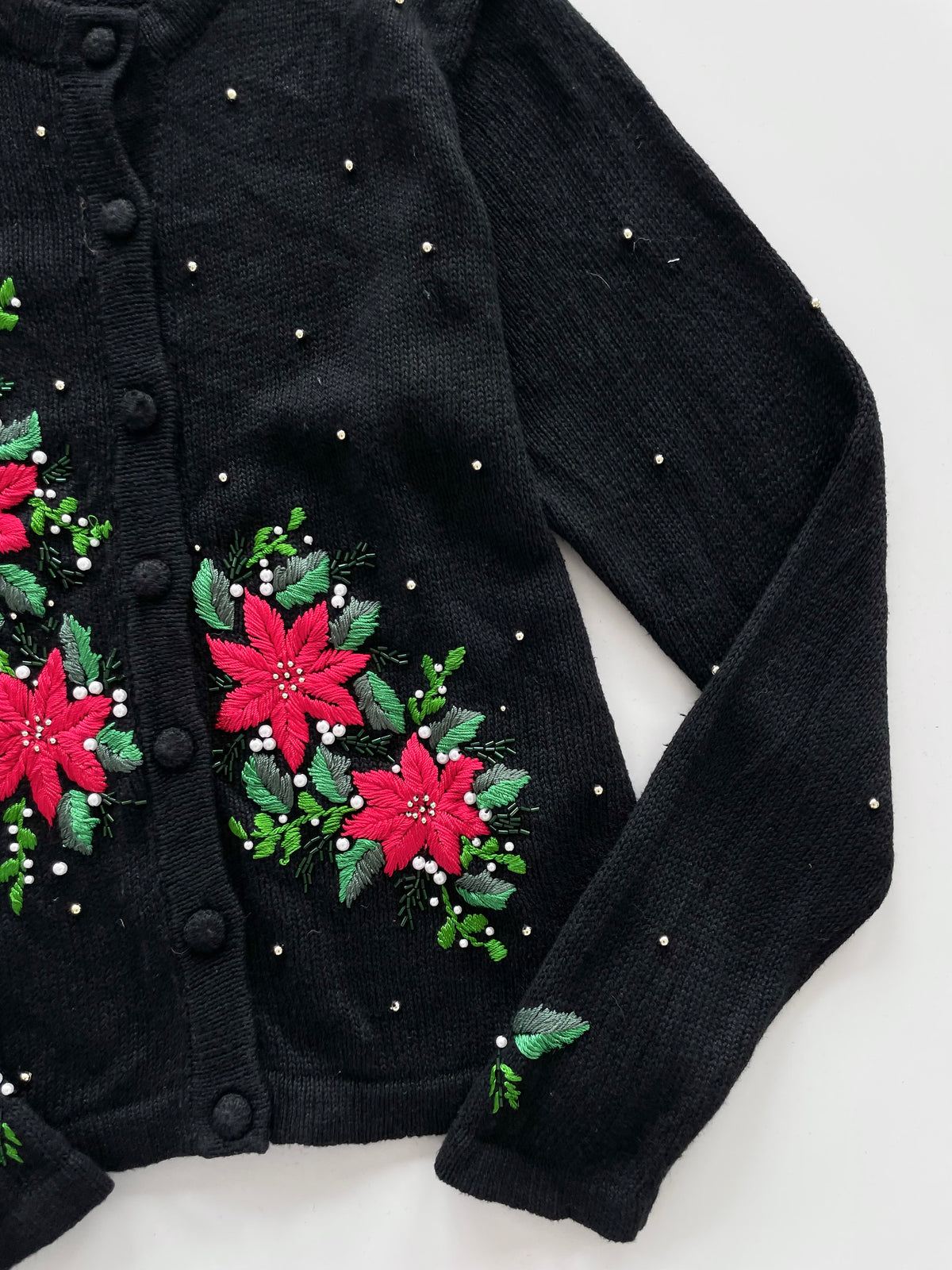 Victoria Jones Embroidered Cardigan Sweater-Bust 42
