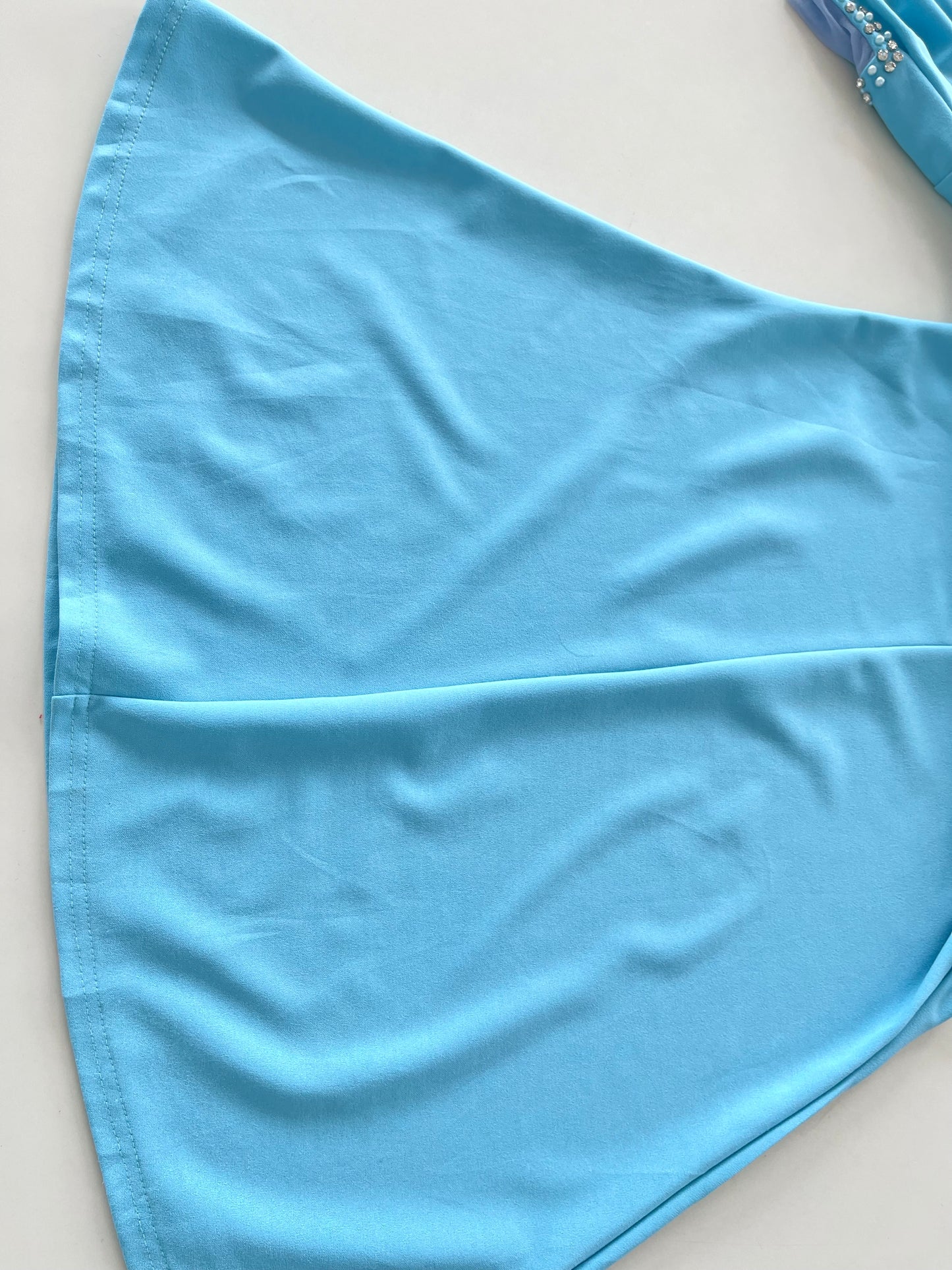 Embroidered Vintage Blue Dress-Bust 34