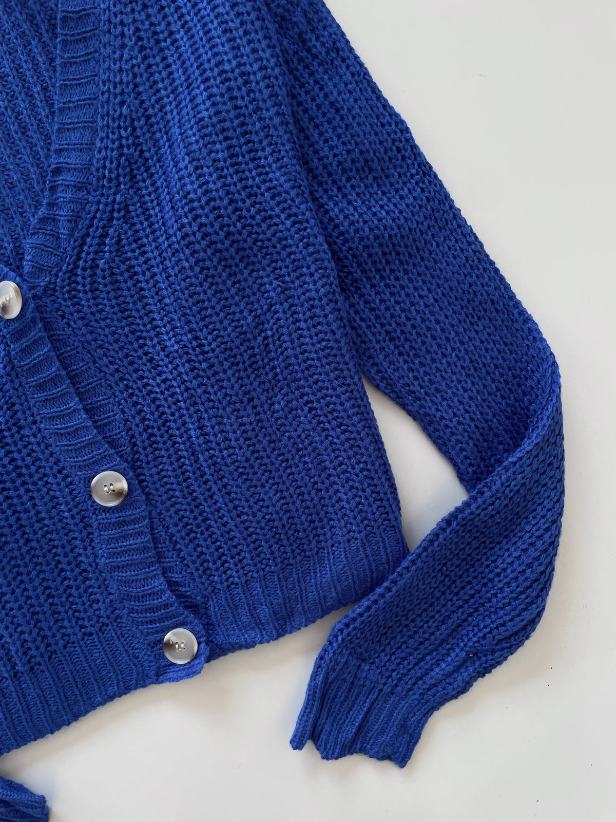 Active Usa Crochet Solid Soft Sweater Cardigan-Bust 44