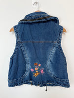 Load image into Gallery viewer, Embroidered Denim Vest-Bust 38
