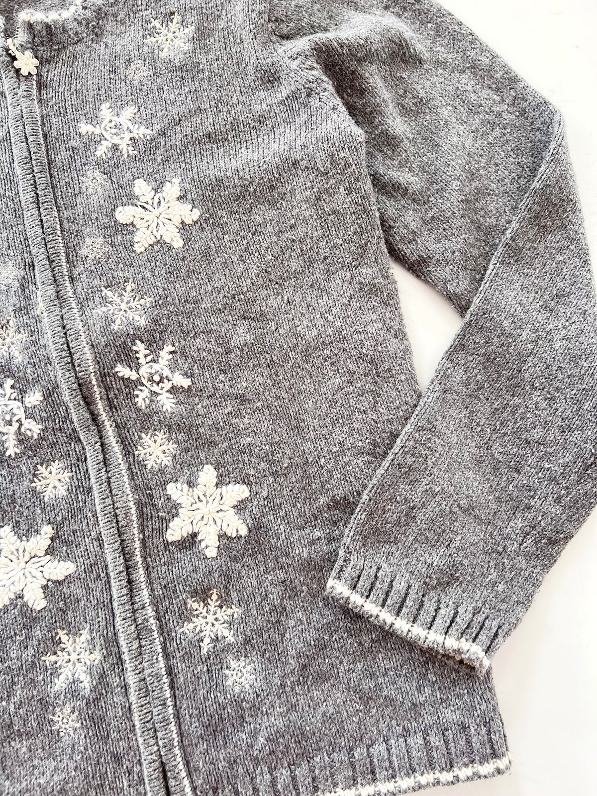 Croft&Barrow Embroidered Christmas Zipper Sweater-Bust 42