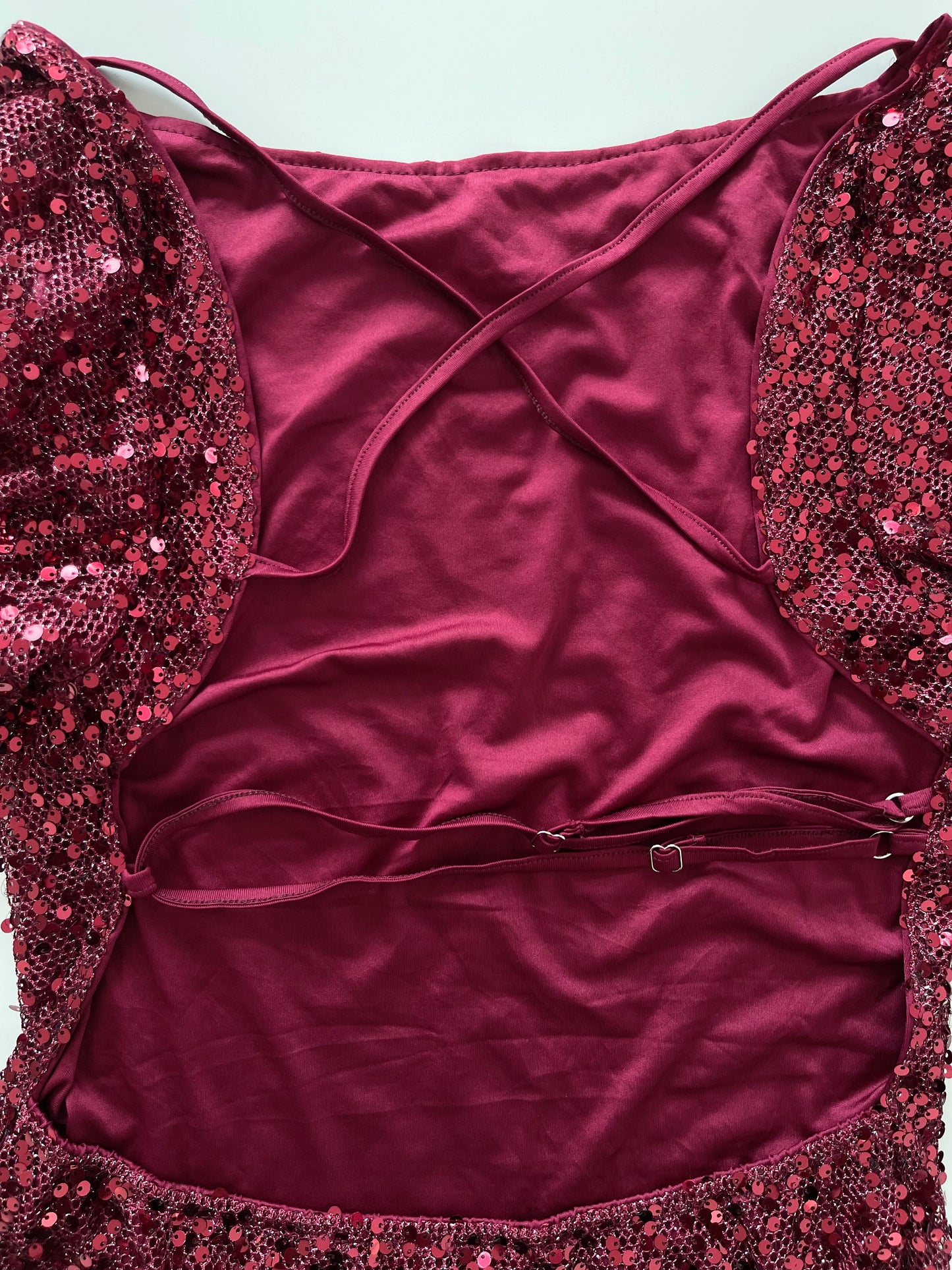 Wine Sequin Dress-Bust 38 to 40