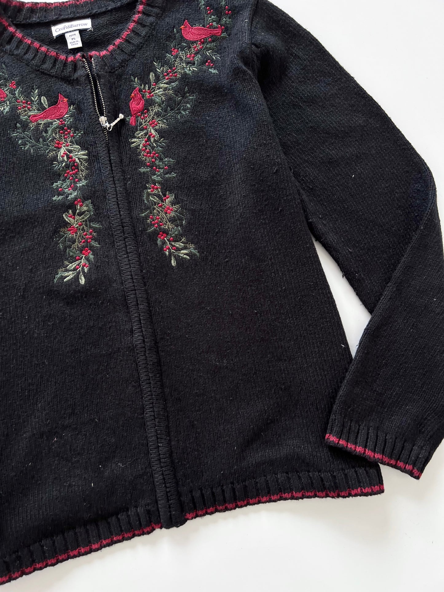 Croft&Barrow Embroidered Zipper -Bust 46