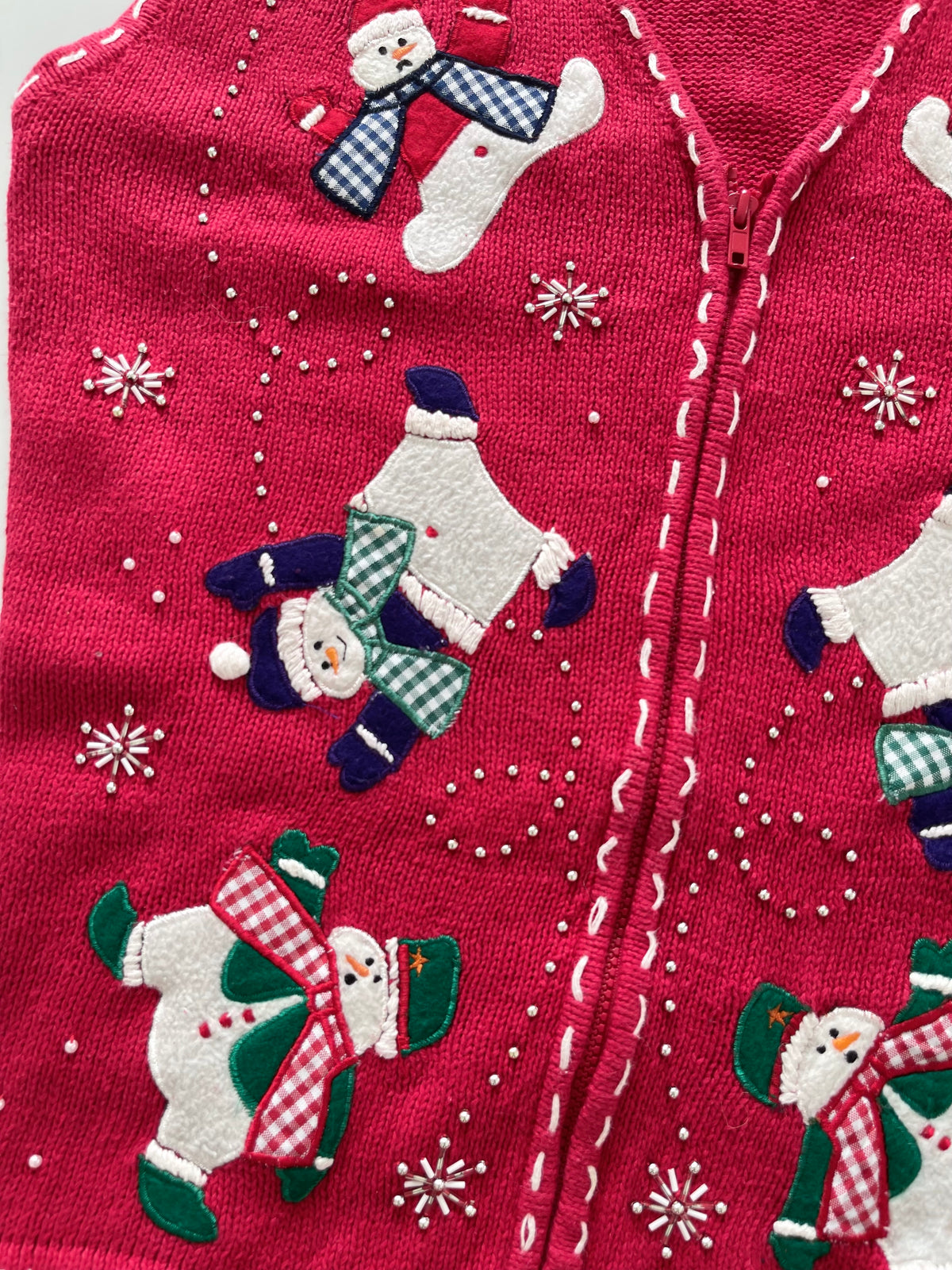 Bobbie Brooks Embroidered Christmas Vest Sweater-Bust 46