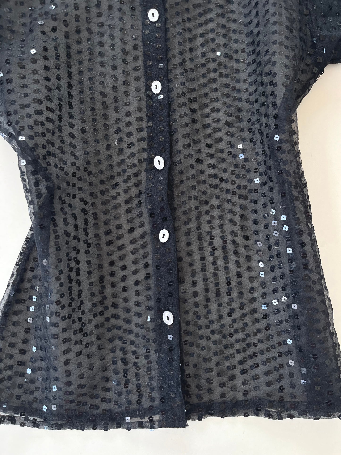 Legatte Sequin Sheer Shirt-Bust 38