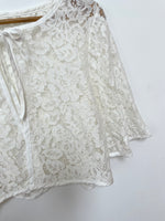 Load image into Gallery viewer, White Sheer Lace Top-Bust 34 to 36
