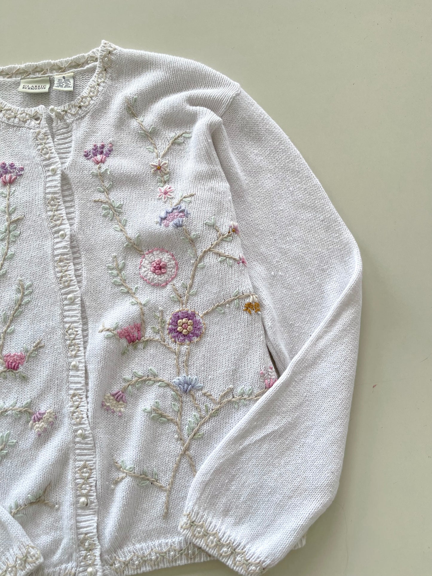 Classic Elements Embroidered Vintage Sweater-Bust 46