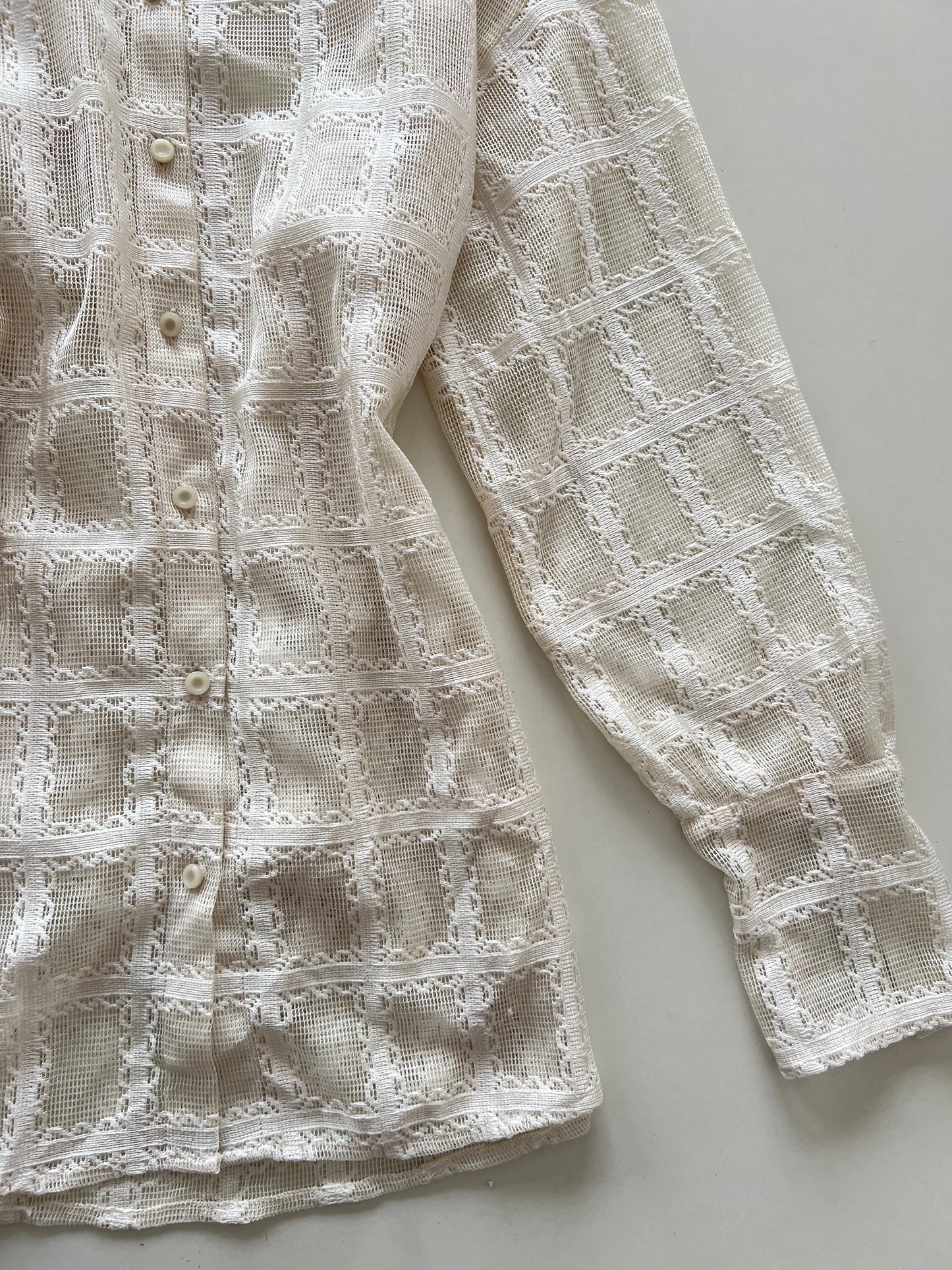 Vintage Lace Sheer Shirt-Bust 54