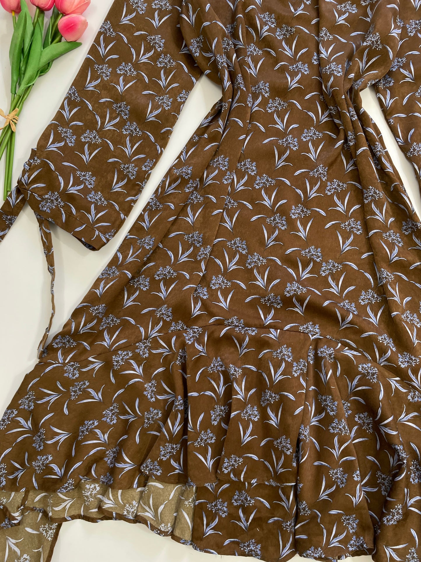 Brown Floral Dress-Bust 38