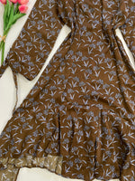 Load image into Gallery viewer, Brown Floral Dress-Bust 38