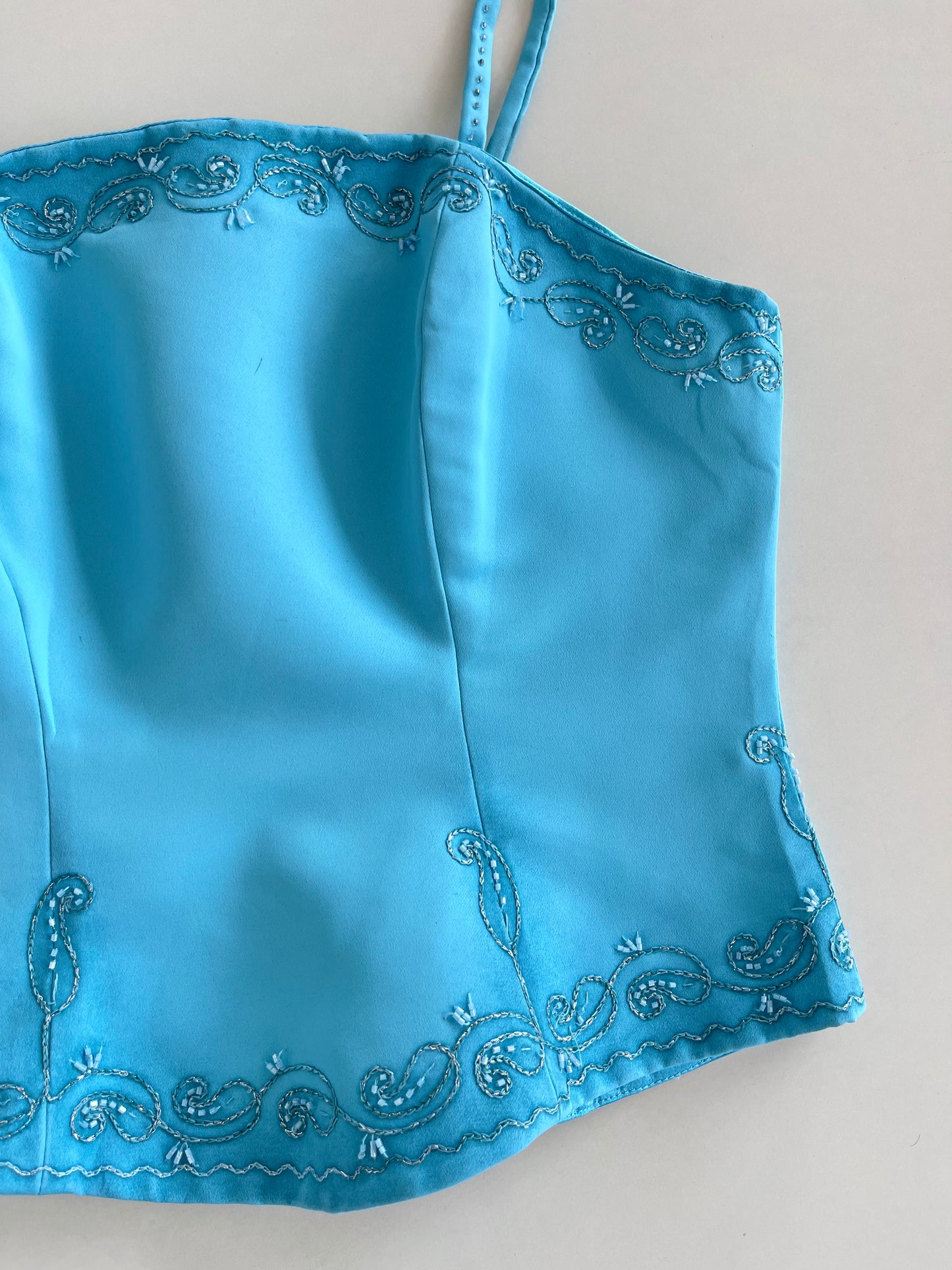 Onder Satin Embroidered Vintage Top-Bust 36