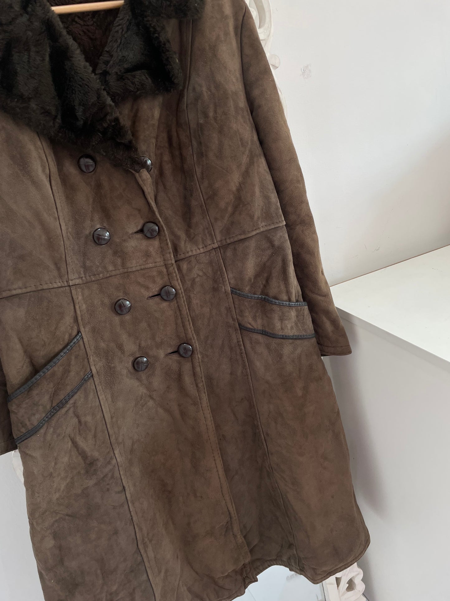 Leather Heavyweight Super Thick Coat Jacket-Bust 42